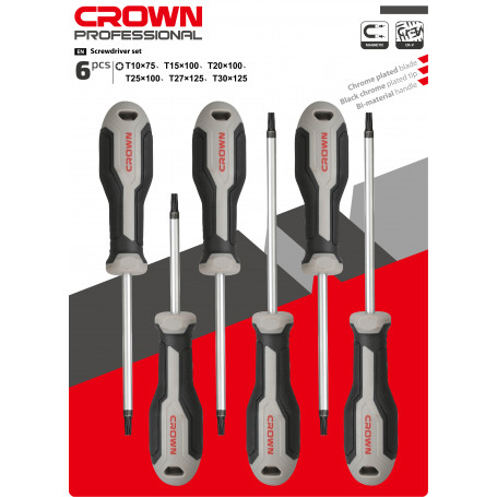 CROWN SET 6 PZ CACCIAVITI ASSORTITI TORX. ARTCPHDS-.ATX6