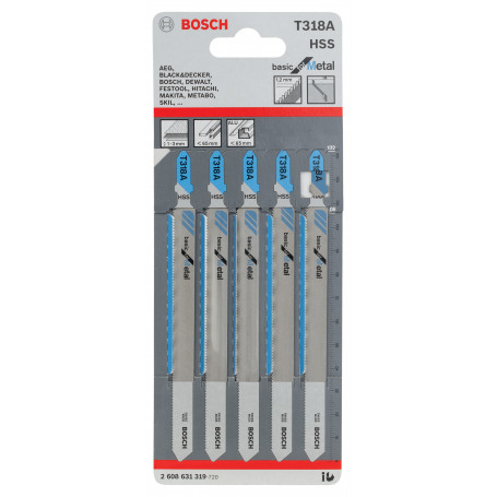 BOSCH-A 5 LAME T 318 A PER SEGHETTO ALTERNATIVO