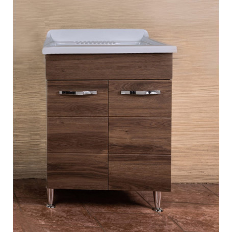 LAVATOIO ANTONELLA 60X50 CM CON SIFONE NOCE
