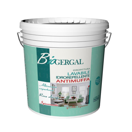 BIOGERGAL IDROPITTURA LAVABILE IDROREPELLENTE ANTIMUFFA DA LT.14