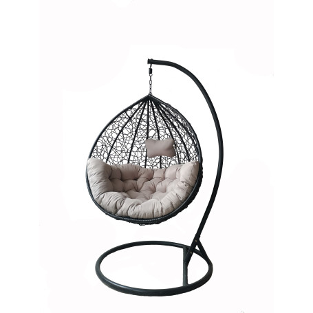 POLTRONA SOSPESA IN ACCIAIO E POLYRATTAN CM195X105