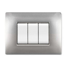 PLACCA LIFE Q LIVING PLAST ALLUMINIO CHIARO 7P