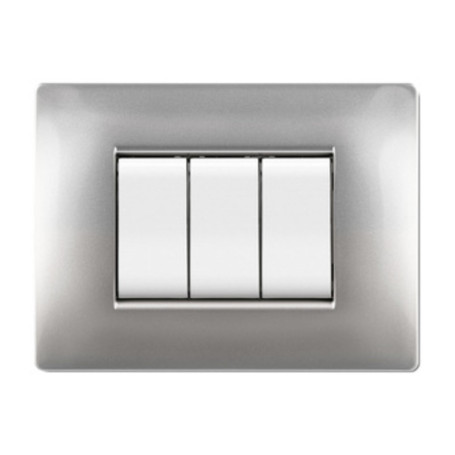 PLACCA LIFE Q LIVING PLAST ALLUMINIO CHIARO 7P