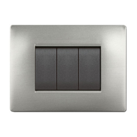 PLACCA LIFE Q LIVING PLAST ACCIAIO SATINATO 7P