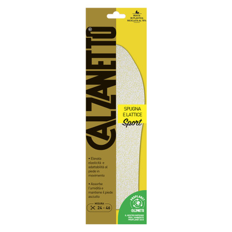 SOLETTA PER SCARPE  SPUGNA E LATTICE SPORT  taglia 24-46