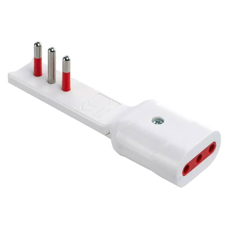 ADATTATORE ULTRAPIATTO SERIE  EMILIA FLAT  spina e presa 2P + T 16A - bianco
