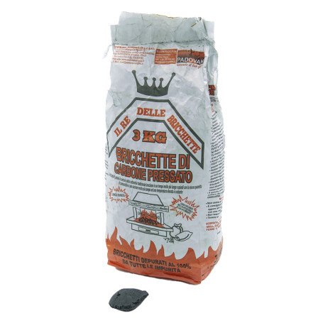 CARBONE VEGETALE PER GRILL  BRIQUETTE  Kg 3 ca.