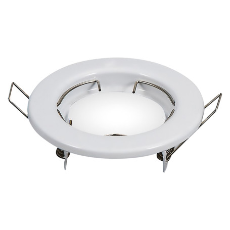PORTAFARETTO LED FISSO IN METALLO nichel satinato -  diametro  93 x h.27 mm -  diametro  imbocco 65 mm