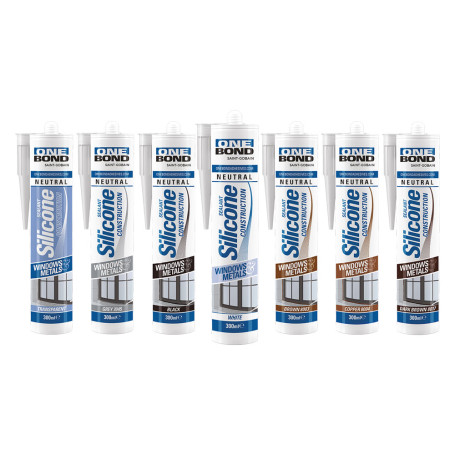 SILICONE NEUTRO PER LATTONERIA  CONSTRUCTION   testa di moro (RAL 8017) ml 300
