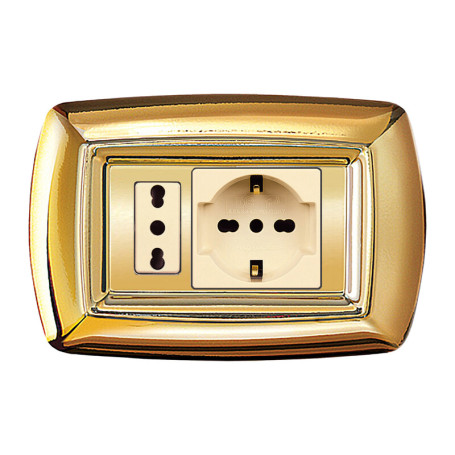 TONDO PLACCA MAGIC PLAST SCHUKO+MODULO OR