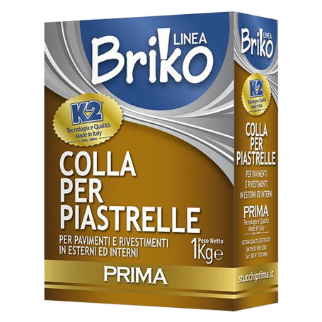 COLLANTE IN POLVERE PER PIASTRELLE  BRIKO K2  Kg. 1 - scatola