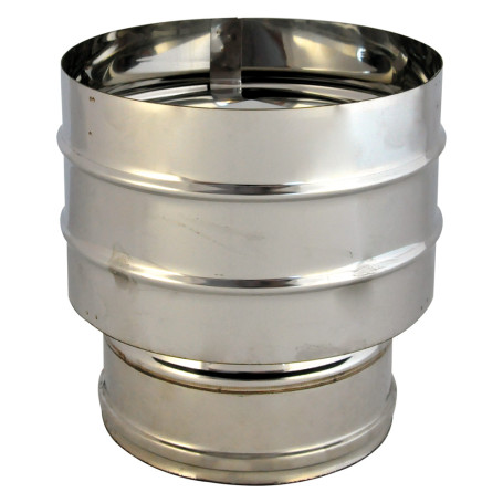 FUMAIOLO A CAPPELLO DOPPIA PARETE  ANTIVENTO   diametro  13/18 cm