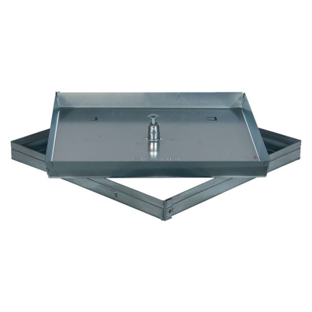 SIGILLO PORTAPAVIMENTO ZINCATO cm 23 x 23 - luce cm 19 x 19