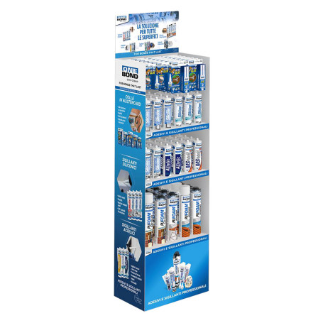 ASSORTIMENTO MISTO SILICONI/SCHIUME ED ADESIVI  ONE BOND  totale 208 pezzi