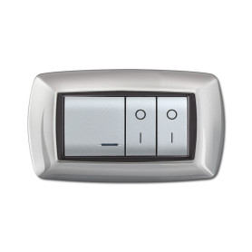 PLACCA LIFE LIVING PLAST ALLUMINIO CHIARO 4P