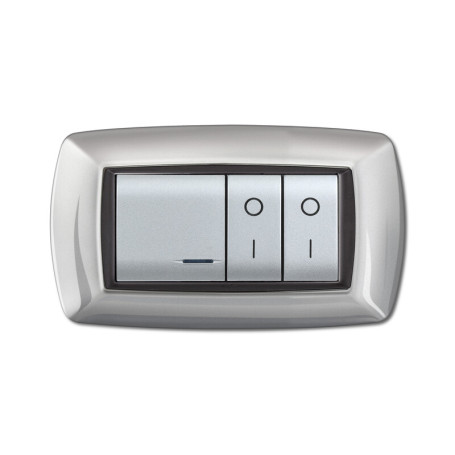 PLACCA LIFE LIVING PLAST ALLUMINIO CHIARO 4P