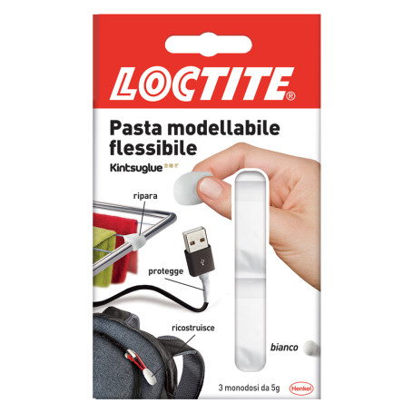 PASTA ADESIVA MODELLABILE  KINTSUGLUE  3 pz x gr. 5 - bianca