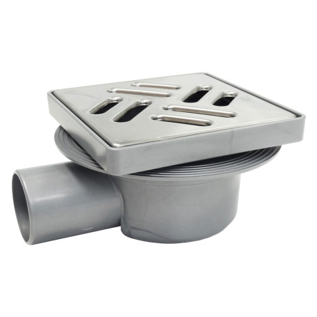 CHIUSINO SIFONATO REGOLABILE GRIGLIA ACCIAIO cm 11 x 11 x h. 7 - attacco  diametro  40 mm