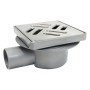 CHIUSINO SIFONATO REGOLABILE GRIGLIA ACCIAIO cm 11 x 11 x h. 7 - attacco  diametro  40 mm