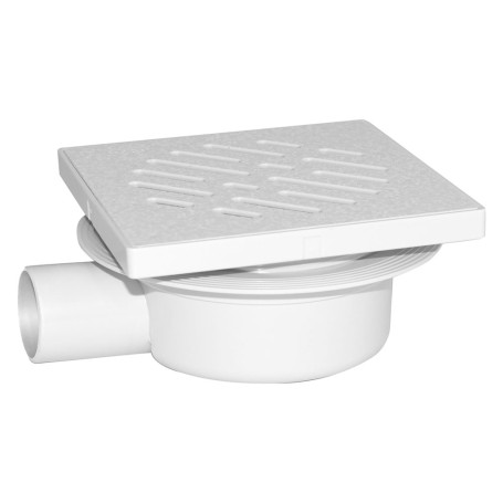 CHIUSINO SIFONATO REGOLABILE GRIGLIA PLASTICA cm 11 x 11 x h. 7 - attacco  diametro  40 mm