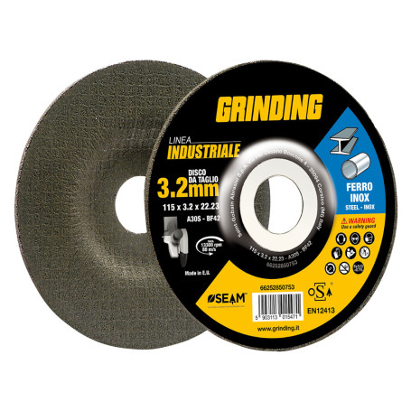 MOLA ABRASIVA PER FERRO  GRINDING LINEA INDUSTRIALE   diametro  115 x 3