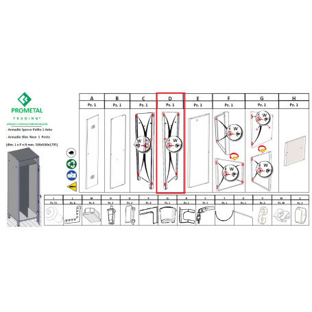 ZZ-FIANCO DX X ARMADIO SPORCO\PULITO 1 ANTA 50X50XH179 CM KIT