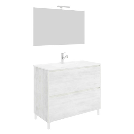 MOBILE BAGNO  LISBONA  base cm 80 x 47 x h.85 - colore rovere bianco