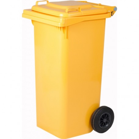 PATTUMIERA LT.120 CON RUOTE GIALLA