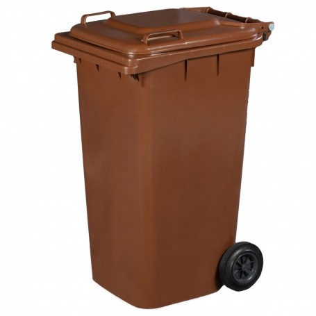 PATTUMIERA LT.240 CON RUOTE MARRONE