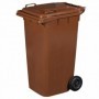 PATTUMIERA LT.240 CON RUOTE MARRONE