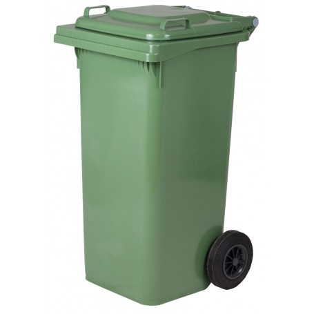 PATTUMIERA LT.240 CON RUOTE VERDE