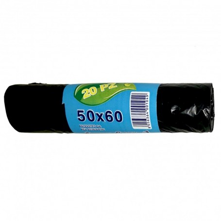 SACCHI N.U.LIGHT IN ROTOLO 50X60 NERO PZ.20