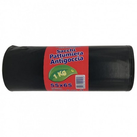 SACCHI N.U. IN ROTOLO 55X65  NERO KG.1