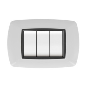 PLACCA LIFE LIVING PLAST BIANCO 7P CORNICE NERO