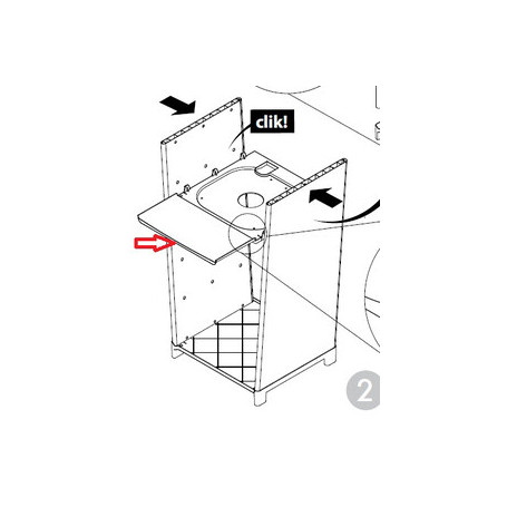 ZZ-RIPIANO CENTRALE X KIT MOBILE PER LAVATOIO 40X40x87H CM