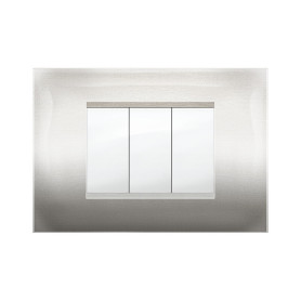 PLACCA MIVIDA PLANA ACCIAIO SATINATO 3P