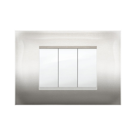 PLACCA MIVIDA PLANA ACCIAIO SATINATO 3P