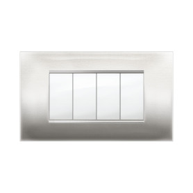 PLACCA MIVIDA PLANA ACCIAIO SATINATO 4P