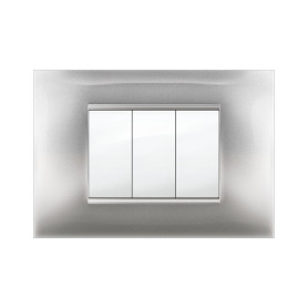 PLACCA MIVIDA PLANA ALLUMINIO CHIARO 3P