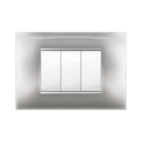 PLACCA MIVIDA PLANA ALLUMINIO CHIARO 3P