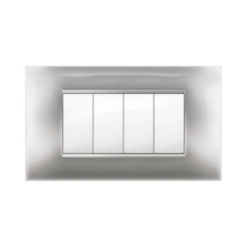 PLACCA MIVIDA PLANA ALLUMINIO CHIARO 4P