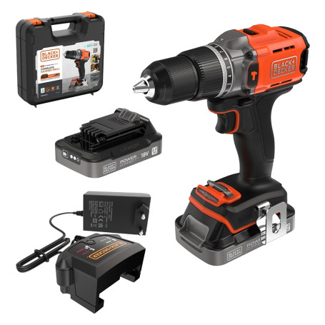 TRAPANO AVVITATORE A BATTERIA CON PERCUSSIONE  BCD383D XK-QW  18V - 2 batterie 2