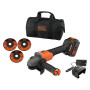 SMERIGLIATRICE ANGOLARE A BATTERIA  BCG6L8F1S-QW  18V 4 Ah Litio - 115 mm