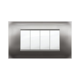 PLACCA MIVIDA PLANA ALLUMINIO NOTTE 4P