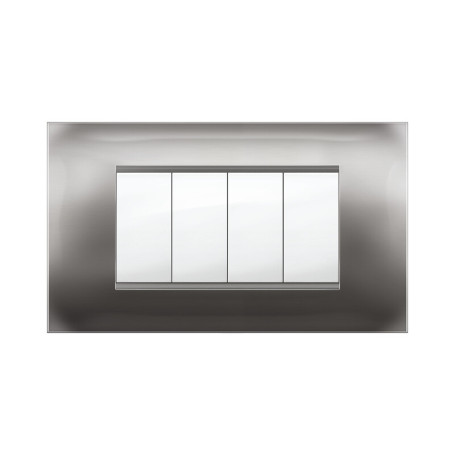 PLACCA MIVIDA PLANA ALLUMINIO NOTTE 4P