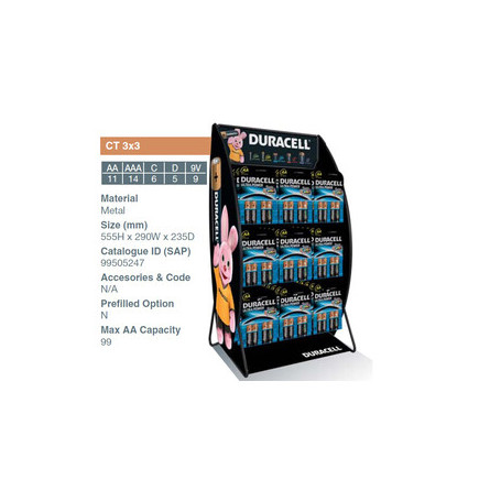 ESPOSITORE DA BANCO DURACELL 9 GANCI
