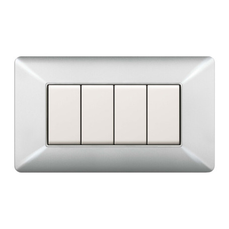 PLACCA EASY MATIX ALLUMINIO CHIARO 4P