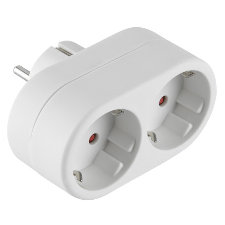 ADATTATORE SPINA SCHUKO A  2 PRESA SCHUKO FRONTALI