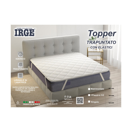 TOPPER TRAPUNTATO C\ELASTICO 2 POSTI IRGE