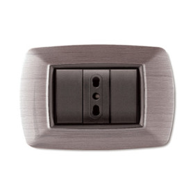 PLACCA LIFE LIVING PLAST ACCIAIO SATINATO 3P